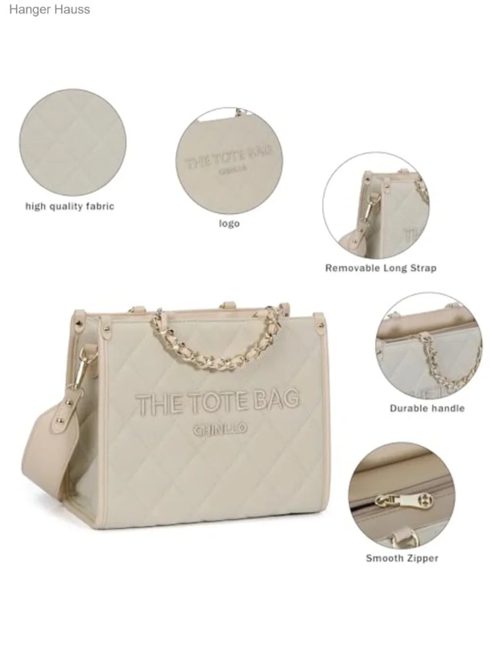 Faux Leather Satchel Tote Bag with Detachable Shoulder Strap